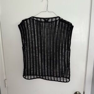 Calliope Black Mesh Knit Top